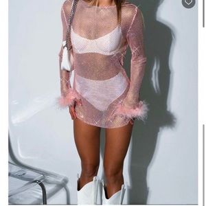 White Fox Boutique Disco Inferno Pink Mini Dress